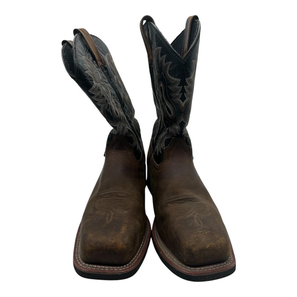 Laredo Rockwell 11" Boots Mens 9 EW EXTRA WIDE Brown Steel Toe EH‎ Stockman Heel - Picture 3 of 10